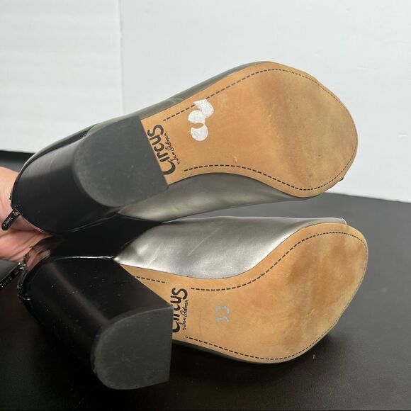 Sam Edelman Circus NORTH 7.5M Black/Silver Leather Peeptoe Bootie Block Heel - Picture 6 of 10